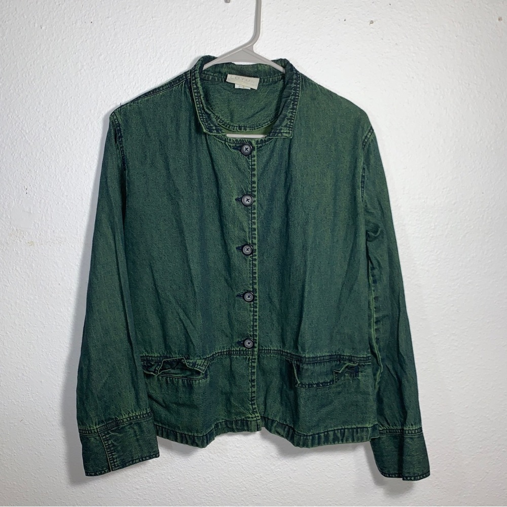 Lotus Collection Vintage Chambray Green Grunge Witchy 90’s Jacket Women’s M